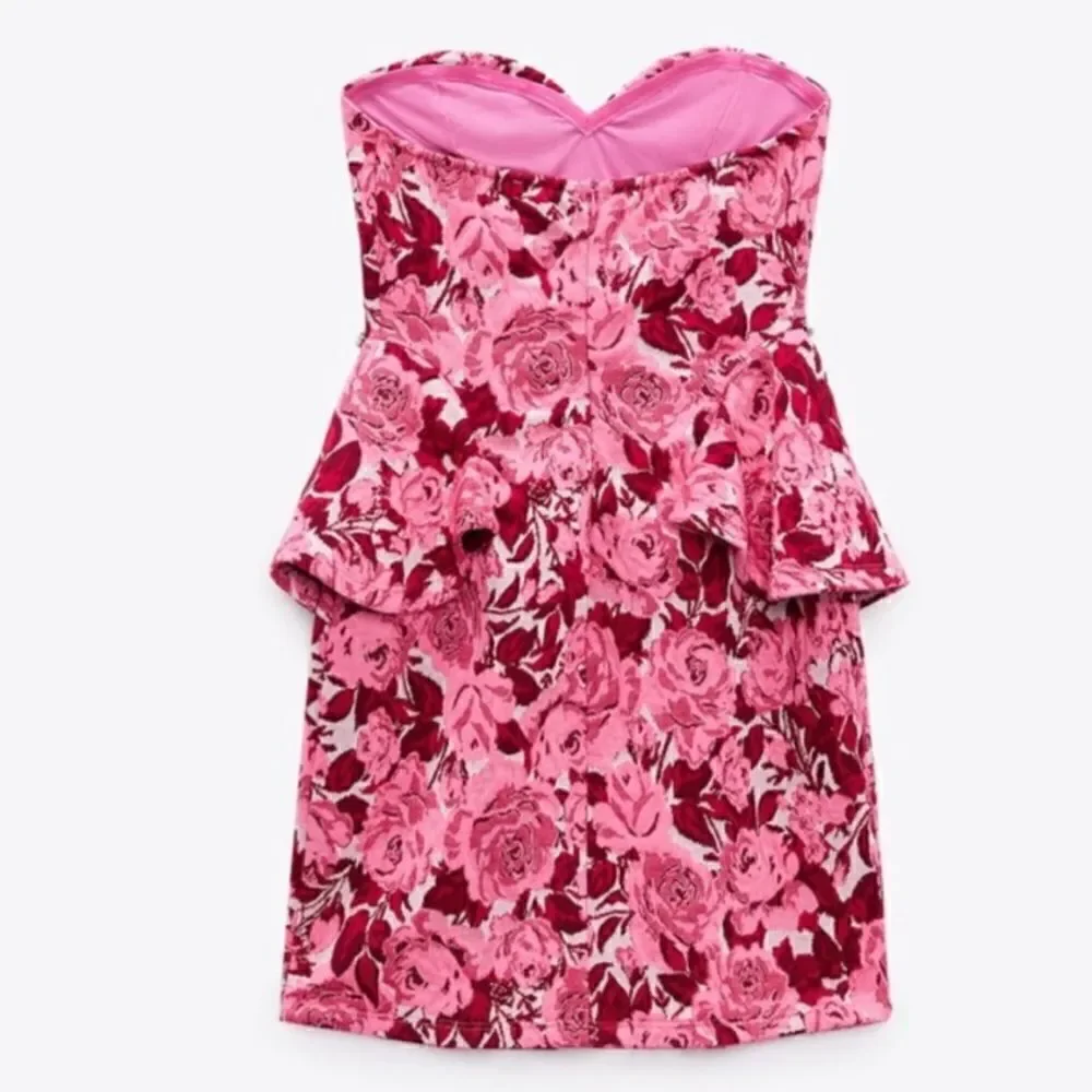 NEW ZARA Floral Jacquard Mini Dress - Picture 5 of 5